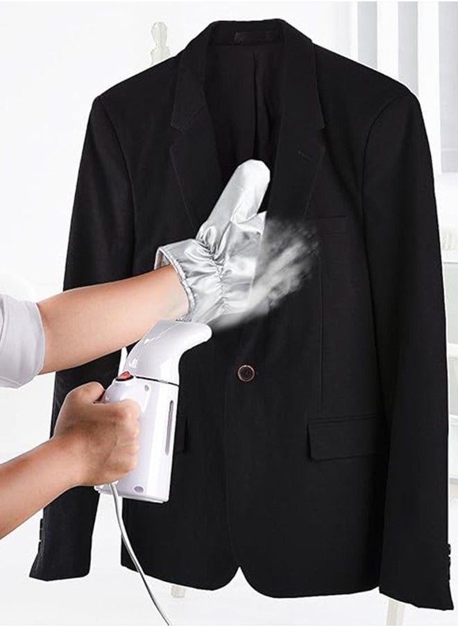 DUNISO Garment Steamer Ironing Gloves, thickened silver coated oven insulation gloves, heat resistant gloves, suitable for oven microwave hanging ironing machine, 23 * 13cm, silver  - Image 5