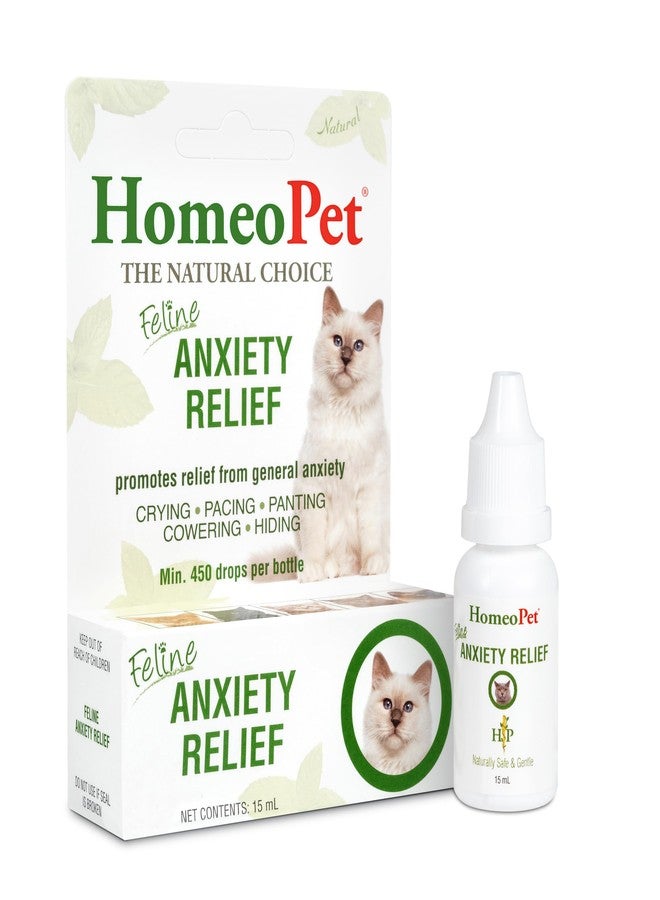 HomeoPet Feline Anxiety Relief, Natural Stress and Anxiety Support, Anxiety Supplement for Cats, 15 Milliliters - Image 1