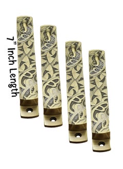 Kinfolk Kinfolk 131 Ganesh Double Door Antique Door kit Set Door Fitting Set Door kit Accessories 121 Aldrop 101 Latch 4 Handles 2 Tower Bolt and 2 Door Stopper Finish Antique Brass  - Image 5