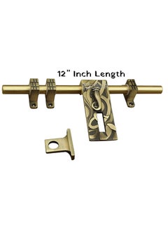 Kinfolk Kinfolk 131 Ganesh Double Door Antique Door kit Set Door Fitting Set Door kit Accessories 121 Aldrop 101 Latch 4 Handles 2 Tower Bolt and 2 Door Stopper Finish Antique Brass  - Image 3