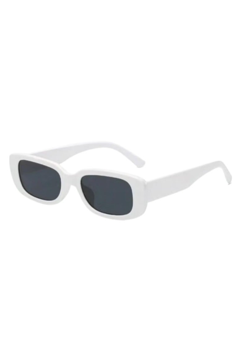 Shein Irregular Small Rectangular UV Protection Sunglasses - White - Image 1