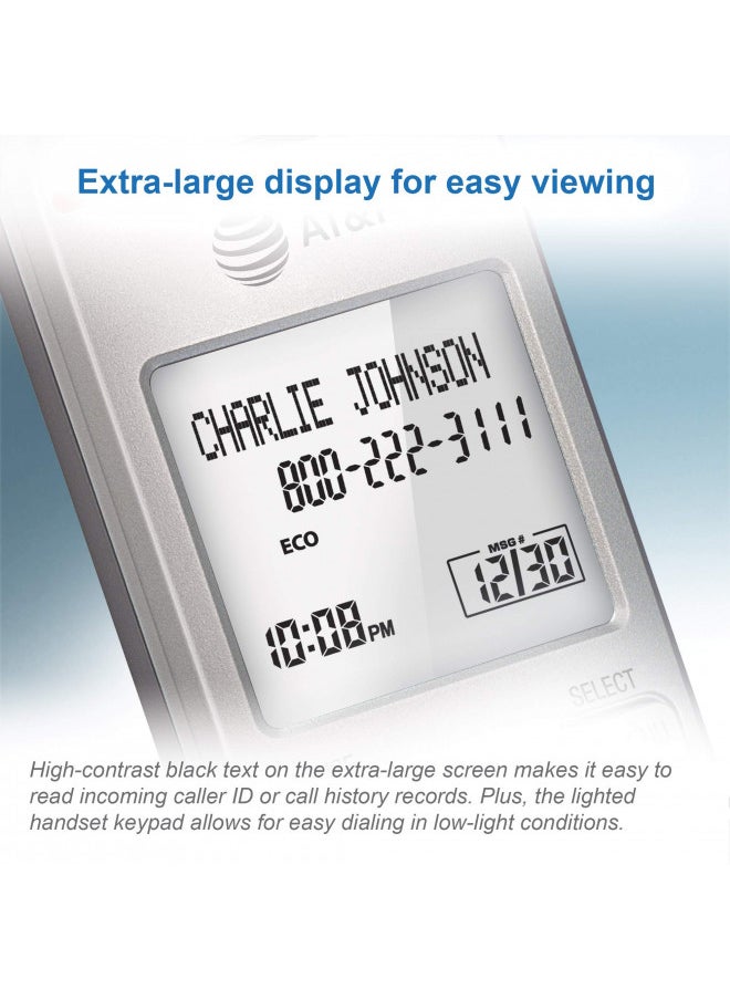 AT&T - AT&T EL51103 - DECT 6.0 Cordless Home Phone. Full-Duplex Handset Speakerphone, Backlit Display, Lighted Keypad, Caller ID/Call Waiting, Phonebook, Eco Mode, Voicemail Key, Quiet Mode. - Image 1