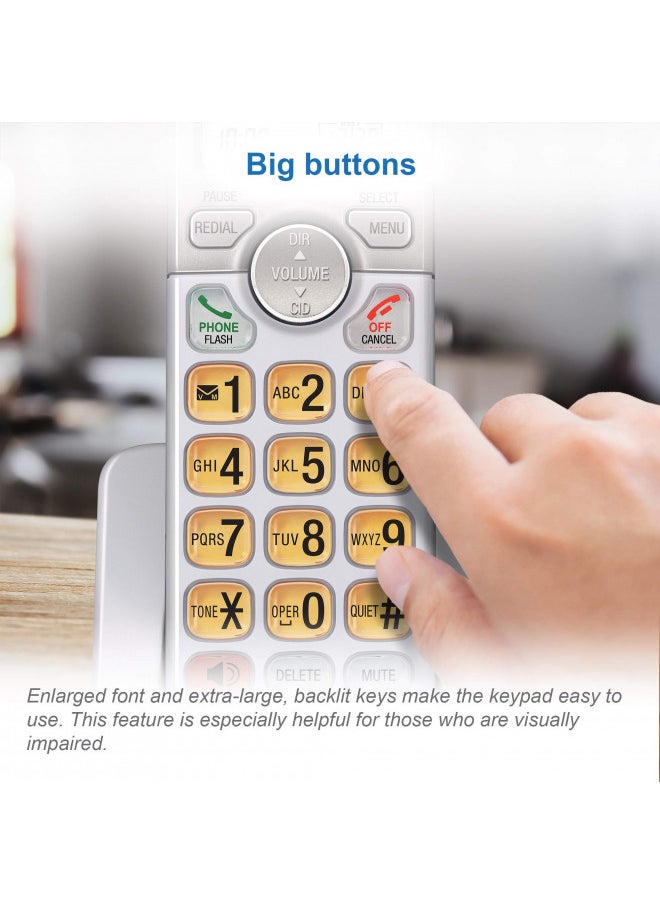 AT&T - AT&T EL51103 - DECT 6.0 Cordless Home Phone. Full-Duplex Handset Speakerphone, Backlit Display, Lighted Keypad, Caller ID/Call Waiting, Phonebook, Eco Mode, Voicemail Key, Quiet Mode. - Image 1