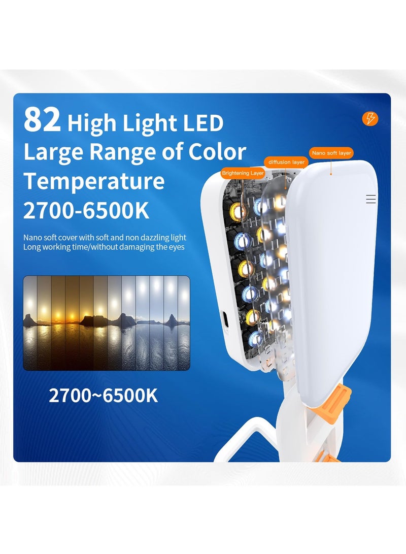 سيوسي ضوء سلفي محمول مع 82 LED، 3 وضعيات ضوء، أوضاع RGB، وحامل هاتف قابل للطي مثالي للسلفي، والفلوغ، وتيك توك، والفيديوهات - Image 5