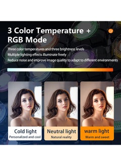 SYOSI Portable Selfie Light with 82 LED, 3 Light Modes, RGB Modes, and Foldable Phone Holder, Perfect for Selfies, Vlogging, TikTok, and Videos  - Image 2