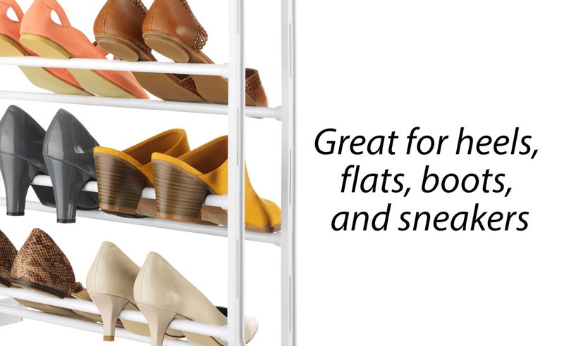 Whitmor 36 Pair Over The Door Shoe Organizer, 12 Tier Hanging Shoe Organizer, Heavy Duty Metal Shoe Holder, Hanging Shoe Rack for Closet Organizer & Storage, 72" L x 22.5" W x 7.5" H, White - Image 2