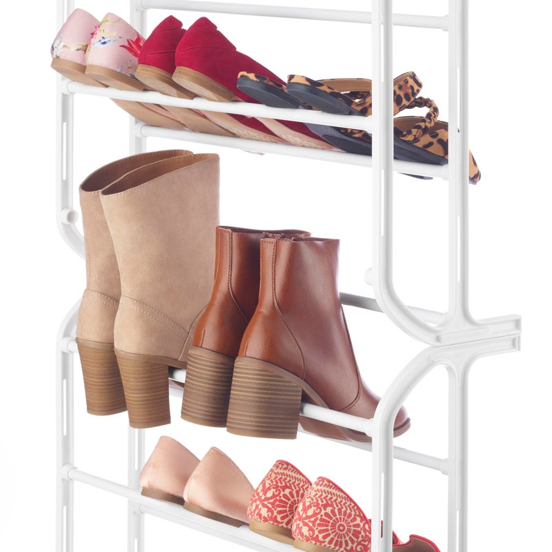 Whitmor 36 Pair Over The Door Shoe Organizer, 12 Tier Hanging Shoe Organizer, Heavy Duty Metal Shoe Holder, Hanging Shoe Rack for Closet Organizer & Storage, 72" L x 22.5" W x 7.5" H, White - Image 4