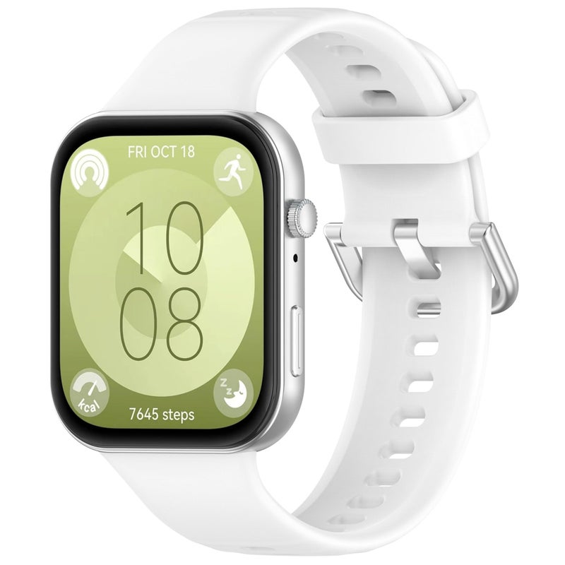 NESLIN Band Compatible with Huawei Watch Fit 4/4 Pro 2025, Fit 3 Strap – Breathable Silicone Soft Replacement Strap (White) - Image 1