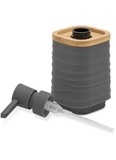 Happy Home Woven Square Soap Dispenser with Bamboo Touch, 280ml, Perfect for Kitchen and Bathroom, Countertop Soap Dispenser 16cm  - Image 3