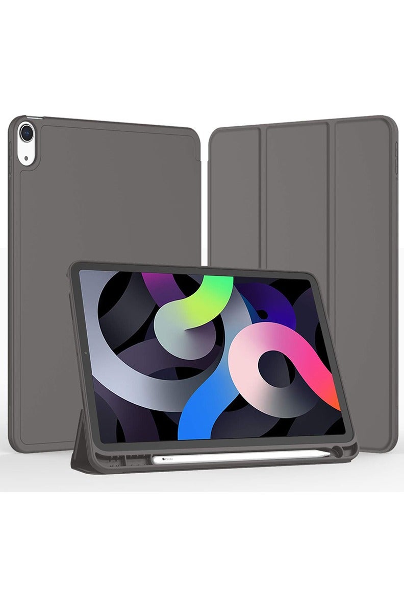 Theodor Case for iPad Air M3 2025/ M2 2024 11-Inch , iPad Air 5/4 (2022/2020 5th/4th Gen 10.9-Inch) with Pencil Holder, Slim Tablet Cover with Soft TPU Back, Auto Wake/Sleep Dark Grey  - Image 1