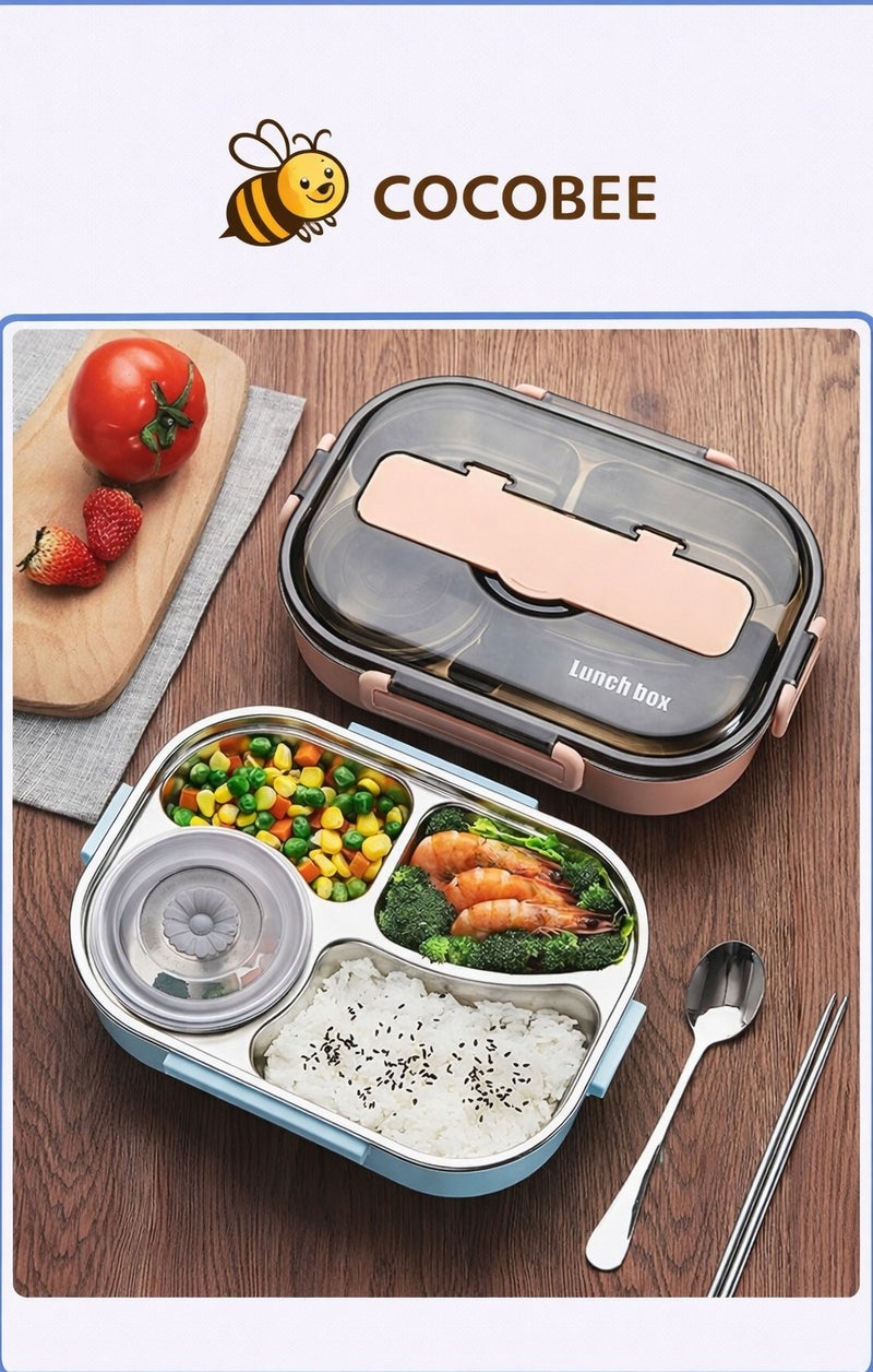 Cocobee Kids Oval Lunch Box - Blue - Image 1