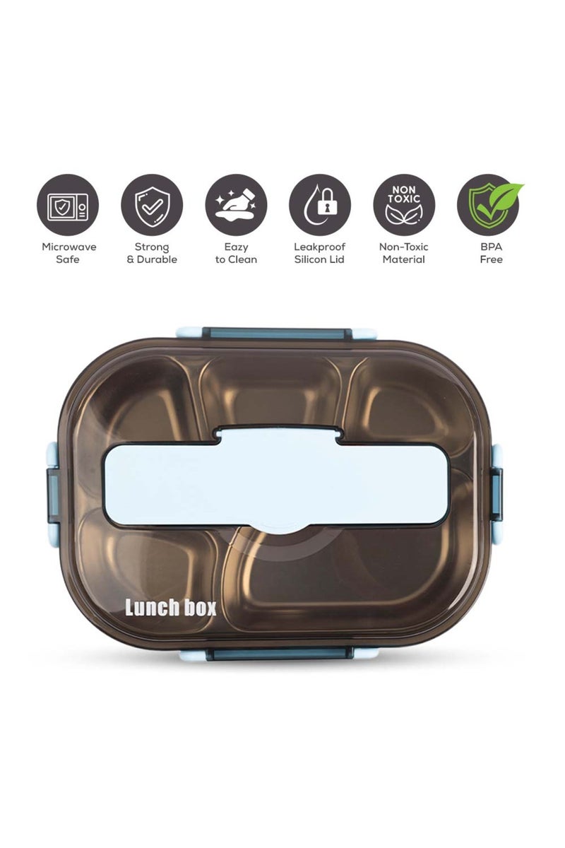 COCOBEE Kids Oval Lunch Box, Non-Toxic Food-Grade Material- Blue - Image 2