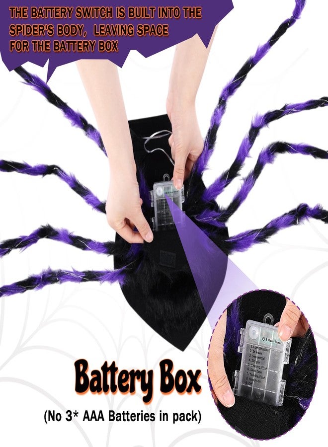 JaGely Halloween Costume for Dog, Dog Spider Costume with 64 LED Lights, Light up Furry Outfit for Medium Large Dogs Funny Cosplay Halloween Party (Purple) - Image 4