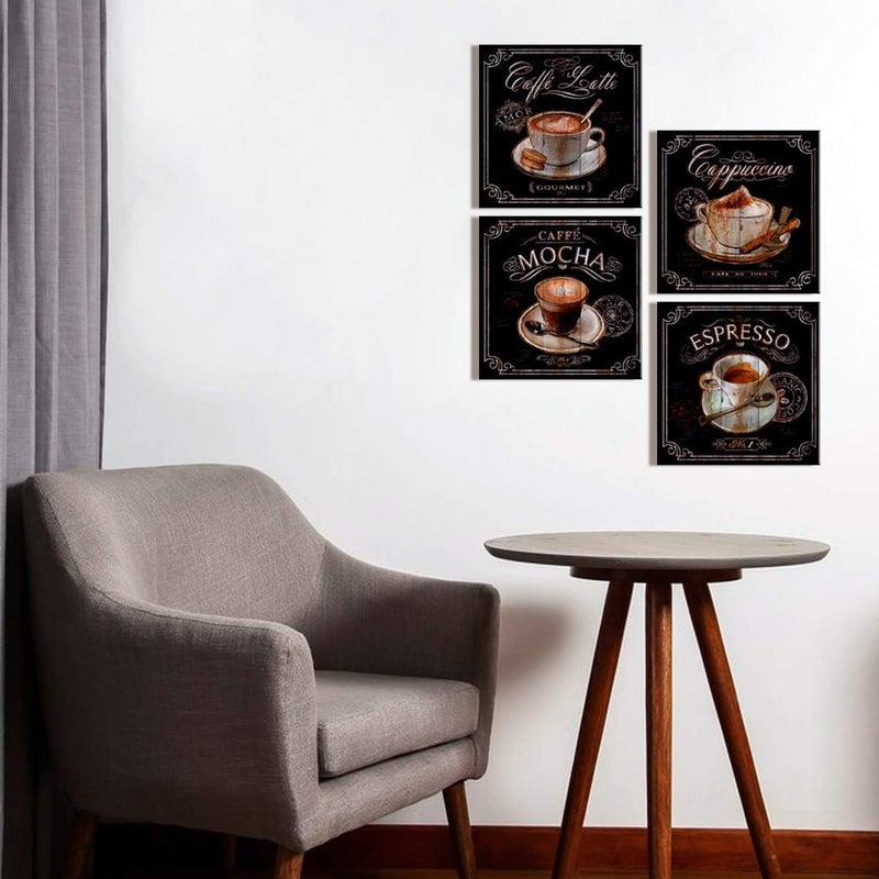 sunfrower Vintage Coffee Wall Art Set - 4 Panels - Image 3