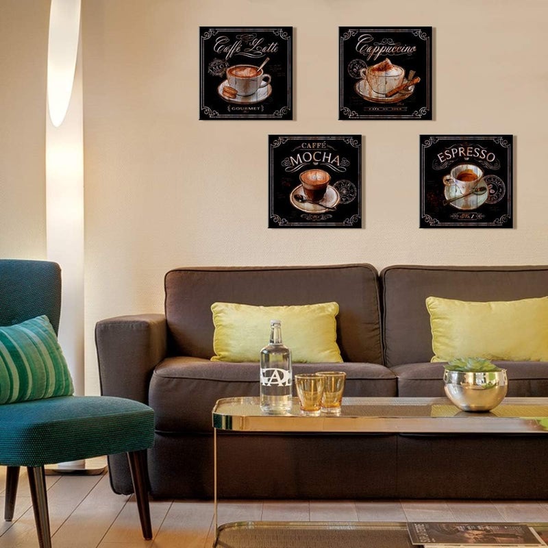sunfrower Vintage Coffee Wall Art Set - 4 Panels - Image 5