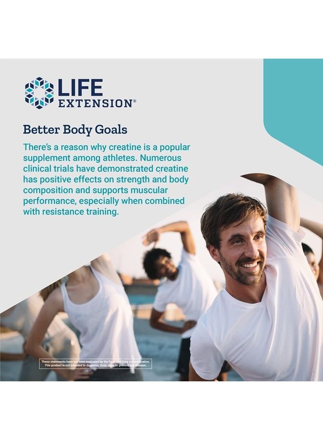Life Extension Creatine Capsules – For Healthy Muscle Performance - Energy Support Supplement Non-GMO, Gluten Free – 120 Capsules - Image 5