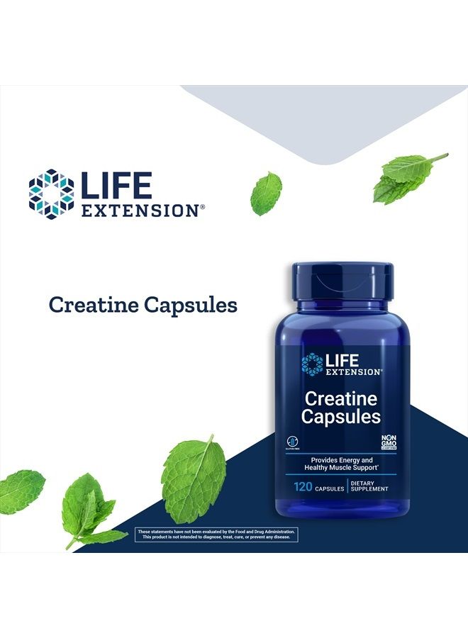 Creatine Capsules – For Healthy Muscle Performance - Energy Support Supplement Non-Gmo, Gluten Free – 120 Capsules