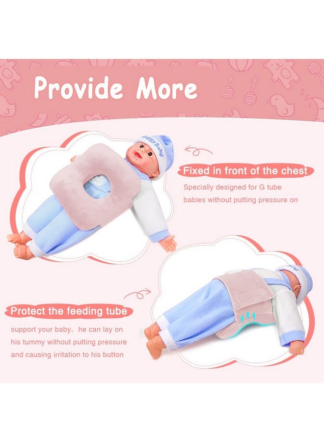 POWYS G Tube Tummy Time Pillow Feeding Tube Belt Pads Adjustable Nursing Pillow with a Hole for Supporting Babies Infant Children Kids Protecting Button - Image 4