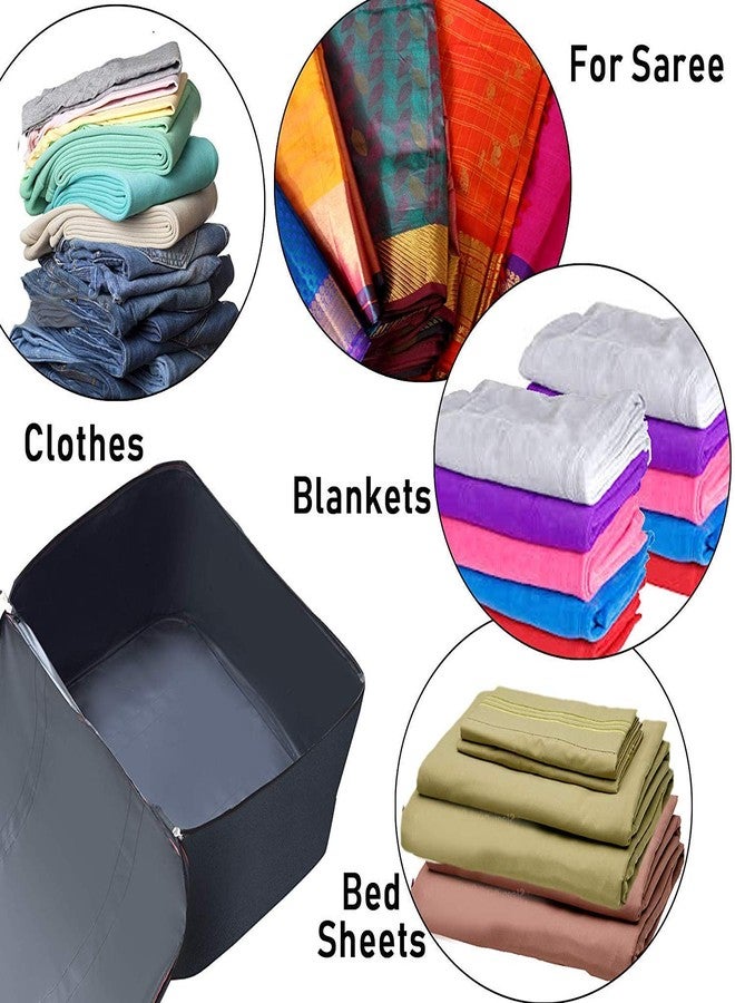 TULMAN 7-Pack Underbed Storage Bags | Large Nylon Storage Bags for Clothes, Blankets, Bedding | Moisture-Proof, Zippered Closure & Handle | 54x46x28 cm (Black & Red) - Image 5