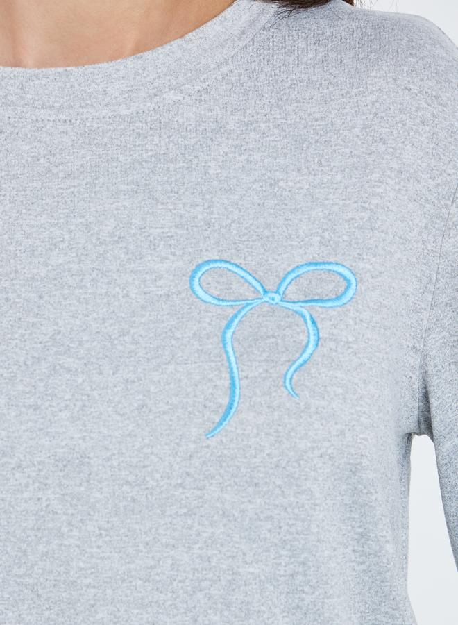 Styli Women Knitted Long Sleeve T-Shirt and Pyjama Set - Image 3