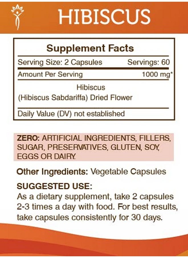 Secrets of the Tribe - Hibiscus 120 Capsules(2 Pcs.) 1000 Mg Hibiscus (Hibiscus Sabdariffa) Dried Flower (2X120 Capsules) - Image 1