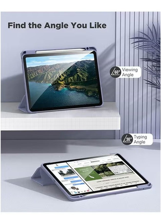 ل ج ي ي ي - غطاء حماية لجهاز iPad Air 6th 11-Inch M2 (2024) iPad Air4/Air5 10.9 inch (2020/2022) الجيل مع حامل قلم رصاص، [يدعم شحن قلم Apple وTouch ID] شفاف وخاصية الإيقاظ/النوم التلقائي - Image 1