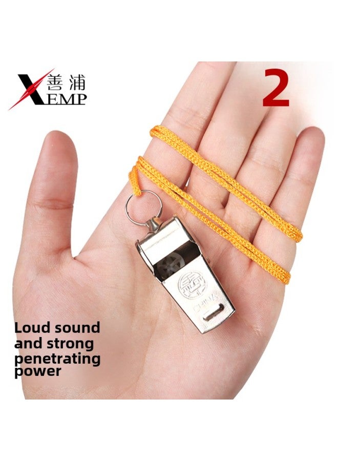Whistle Whistle Referee Football Treble Sports Teacher Iron Basketball Kidsren's Coach Stainless Steel Whistle Life-saving-Color:Regular Stainless Steel Box Of 3 Pieces
