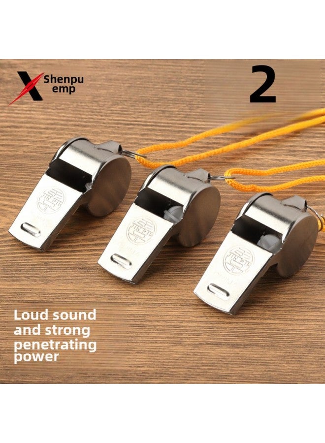 Whistle Whistle Referee Football Treble Sports Teacher Iron Basketball Kidsren's Coach Stainless Steel Whistle Life-saving-Color:Regular Stainless Steel Box Of 3 Pieces