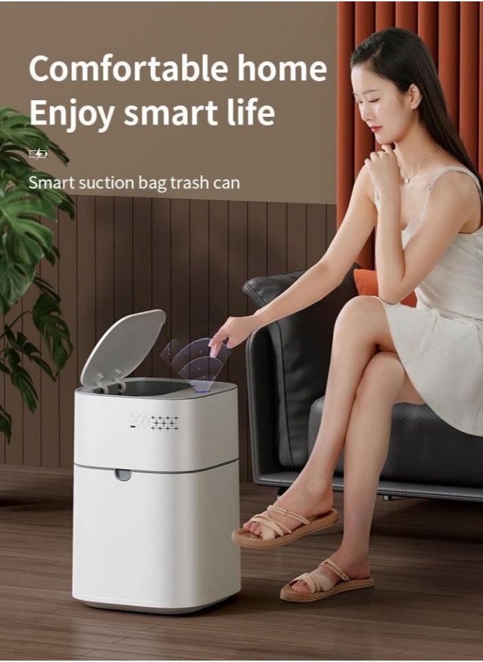 LL - 14L Touchless Automatic Motion Sensor Trash Can with Lid – Smart Sensor Waste Bin for Bathroom & Toilet, Bedroom, Living Room & Office – Dual Power via USB-C or AA Batteries - Image 1