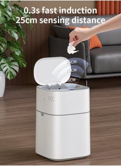 LL 14L Touchless Automatic Motion Sensor Trash Can with Lid – Smart Sensor Waste Bin for Bathroom & Toilet, Bedroom, Living Room & Office – Dual Power via USB-C or AA Batteries  - Image 3