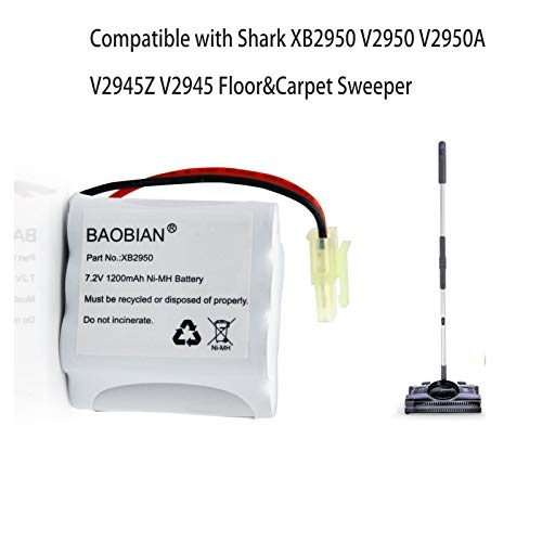 BAOBIAN XB2950 7.2V 1200mAh Ni-Mh Battery Pack Compatible with Shark V2950 V2950A V2945Z V2945 Floor & Carpet Sweeper - Image 3