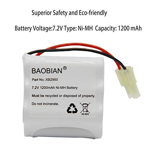 BAOBIAN XB2950 7.2V 1200mAh Ni-Mh Battery Pack Compatible with Shark V2950 V2950A V2945Z V2945 Floor & Carpet Sweeper - Image 4