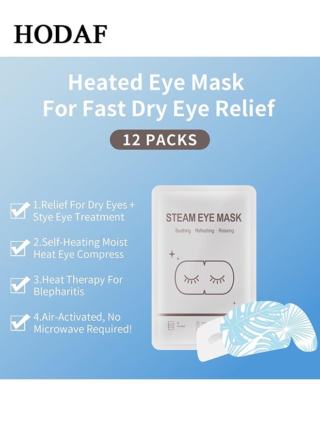 Hodaf 12 Packs Unscented Steam Eye Mask - for Dry Eyes Heated Eye Mask Reduces Dark Circle Puffiness - Disposable Eye Compress Warm Compress for Eyes Relax Sleep Mask - for Stress & Pain Relief Tired Eye Fatigue - Image 4