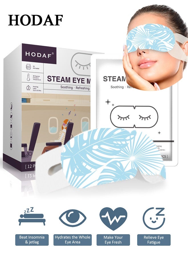 Hodaf 12 Packs Unscented Steam Eye Mask - for Dry Eyes Heated Eye Mask Reduces Dark Circle Puffiness - Disposable Eye Compress Warm Compress for Eyes Relax Sleep Mask - for Stress & Pain Relief Tired Eye Fatigue - Image 1
