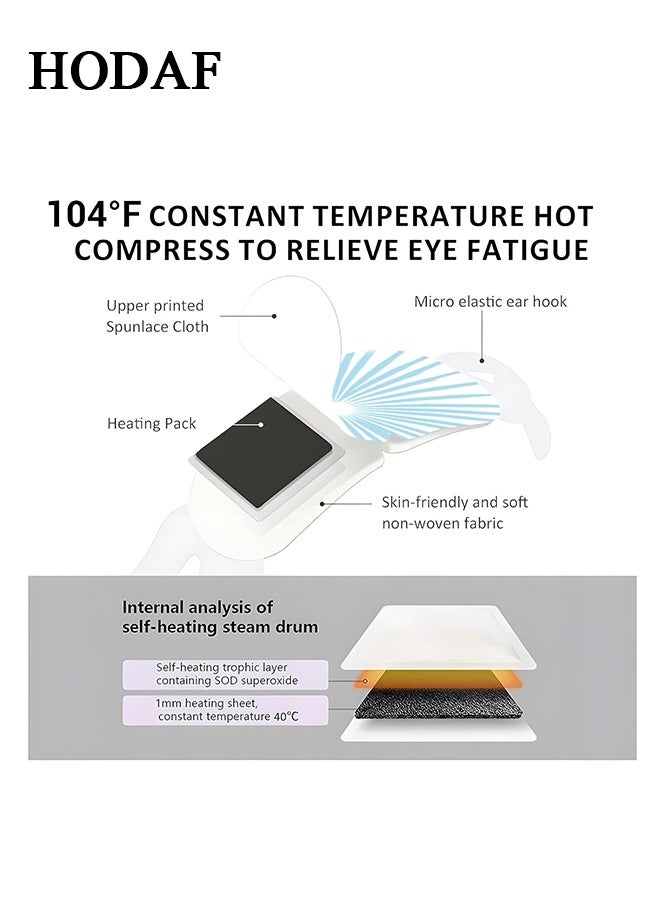 Hodaf 12 Packs Unscented Steam Eye Mask - for Dry Eyes Heated Eye Mask Reduces Dark Circle Puffiness - Disposable Eye Compress Warm Compress for Eyes Relax Sleep Mask - for Stress & Pain Relief Tired Eye Fatigue - Image 3