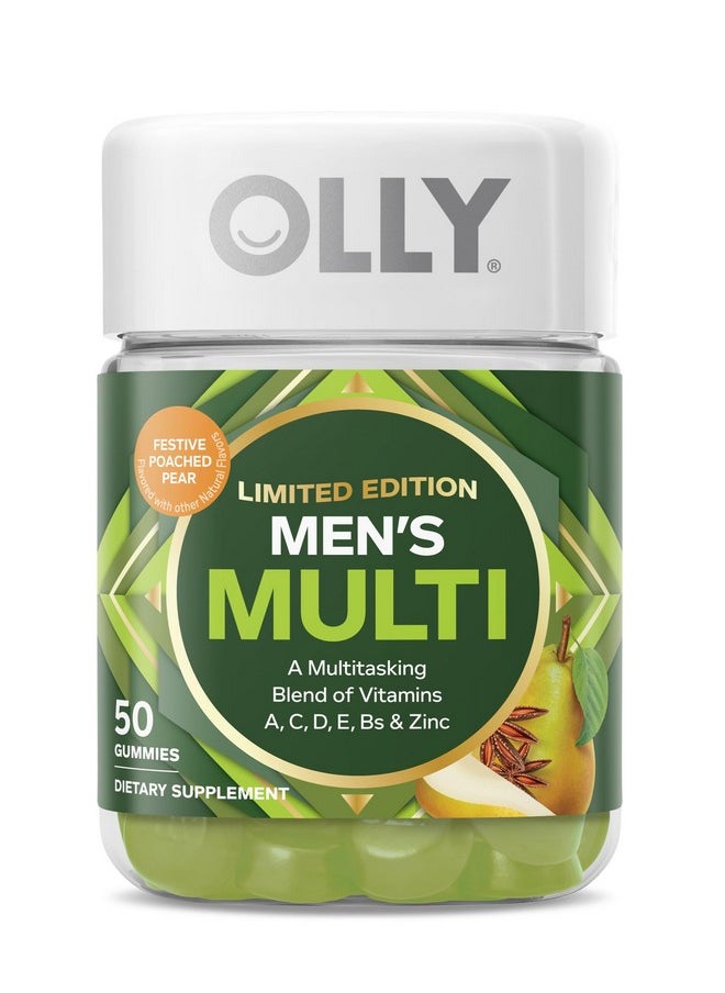 OLLY - OLLY Men's Multi, Vitamins A, C, D, E, B, Zinc, Limited Edition, Festive Poached Cider - 50ct - Image 1