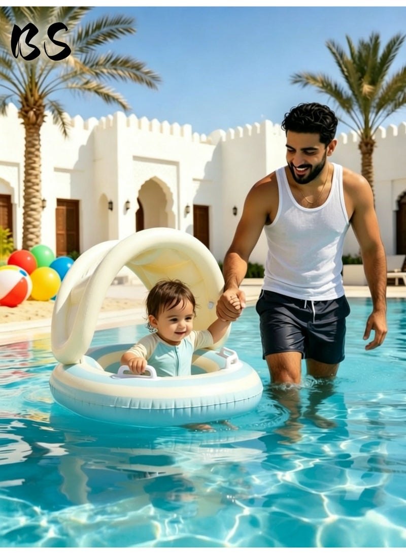 بي إس حلقة سباحة للأطفال الرضع | حلقة سباحة قابلة للنفخ للأطفال مزودة بمقعد ومظلة | حلقة مسبح للصغار بمقابض جانبية | أداة طفو آمنة وسميكة للغاية | مناسبة للأطفال من عمر 1 إلى 5 سنوات | حلقة سباحة محمولة للعب الأطفال في الهواء الطلق - Image 5
