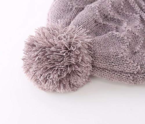 Connectyle قبعة كونيكتايل للأطفال الرضع والأطفال الصغار بآذان منسوجة وقبعة دافئة لفصل الشتاء باللون الأرجواني - Image 4