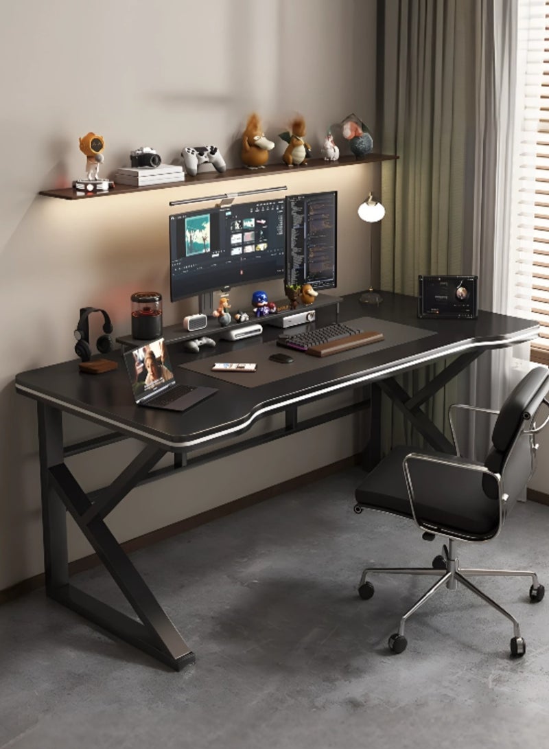 اليسا طاولة ألعاب بأرجل على شكل حرف K وفتحات لإدارة الكابلات - طاولة كمبيوتر مريحة للاعبين والمكاتب المنزلية وإعدادات البث - Image 1