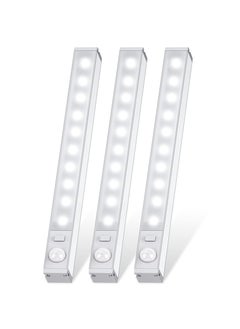 KASTWAVE Motion Sensor Cupboard Lights Indoor, LED Automatic Night Light Cabinet Light, Cool White Kitchen Rechargeable Magnetic Light for Closet, Cabinet, Stairs, Drawer, Pantry, Cupboard, Wardrobe (3Pcs)  - Image 1