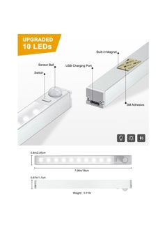 KASTWAVE Motion Sensor Cupboard Lights Indoor, LED Automatic Night Light Cabinet Light, Cool White Kitchen Rechargeable Magnetic Light for Closet, Cabinet, Stairs, Drawer, Pantry, Cupboard, Wardrobe (3Pcs)  - Image 5