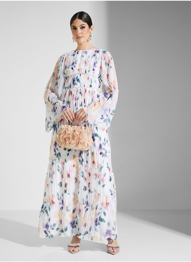 Frock and Frill Floral Chiffon Maxi Dress  - Image 1