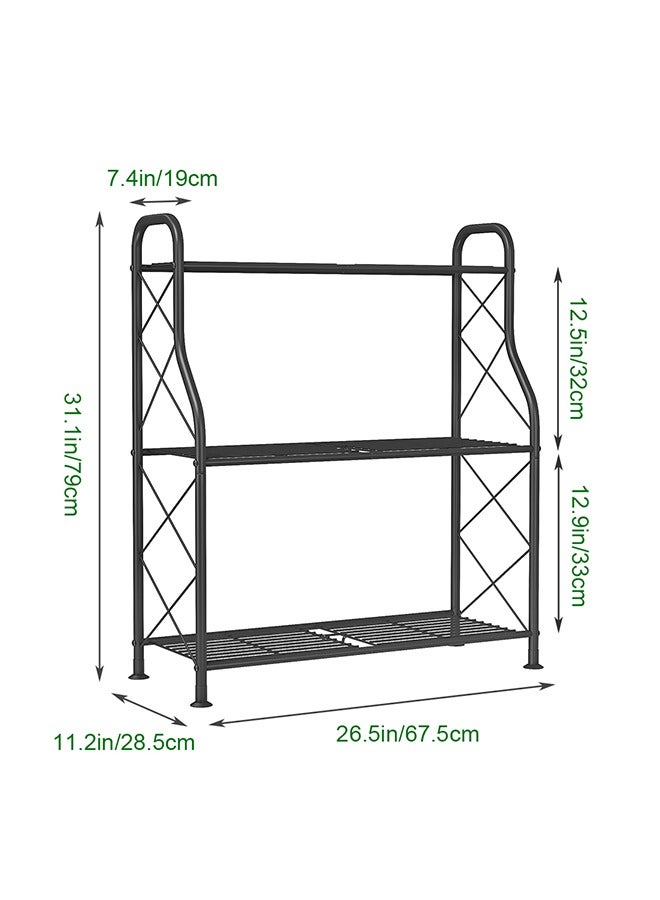 Generic Plant Stand,3-Tier Metal Corner Plant Shelf Racks for Indoor Outdoor Garden Patio Living Room Balcony (3-Tier,Black)  - Image 2