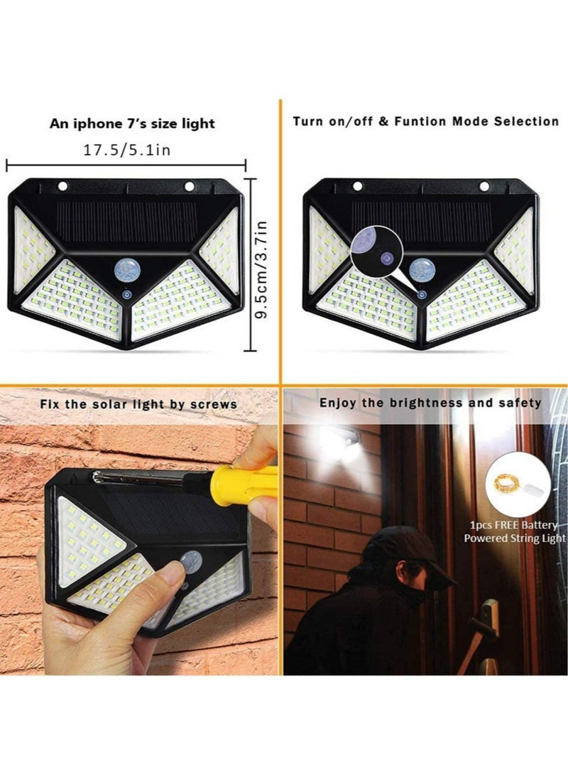 Generic Solar Light Outdoor 114 LED Motion Sensor Lighting Garden Waterproof Security Lights for Wall Step Porch Patio Yard Driveway Pathway Pool (4 Packs, Cool White)  - Image 2