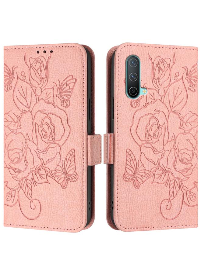 S-TOP Case For OnePlus Nord CE 5G Embossed Rose RFID Anti-theft Leather Phone Case - Image 2