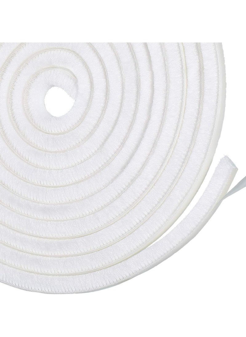 Zimtal - Brush Weather Seal Strip for Sliding Windows/Doors Frame Side, Pile Self Adhesive Weatherstrip Seal Tape for Door Draft Stopper, SoundProof Winter Insulation, Size (9mm*9mm, White) - Image 1