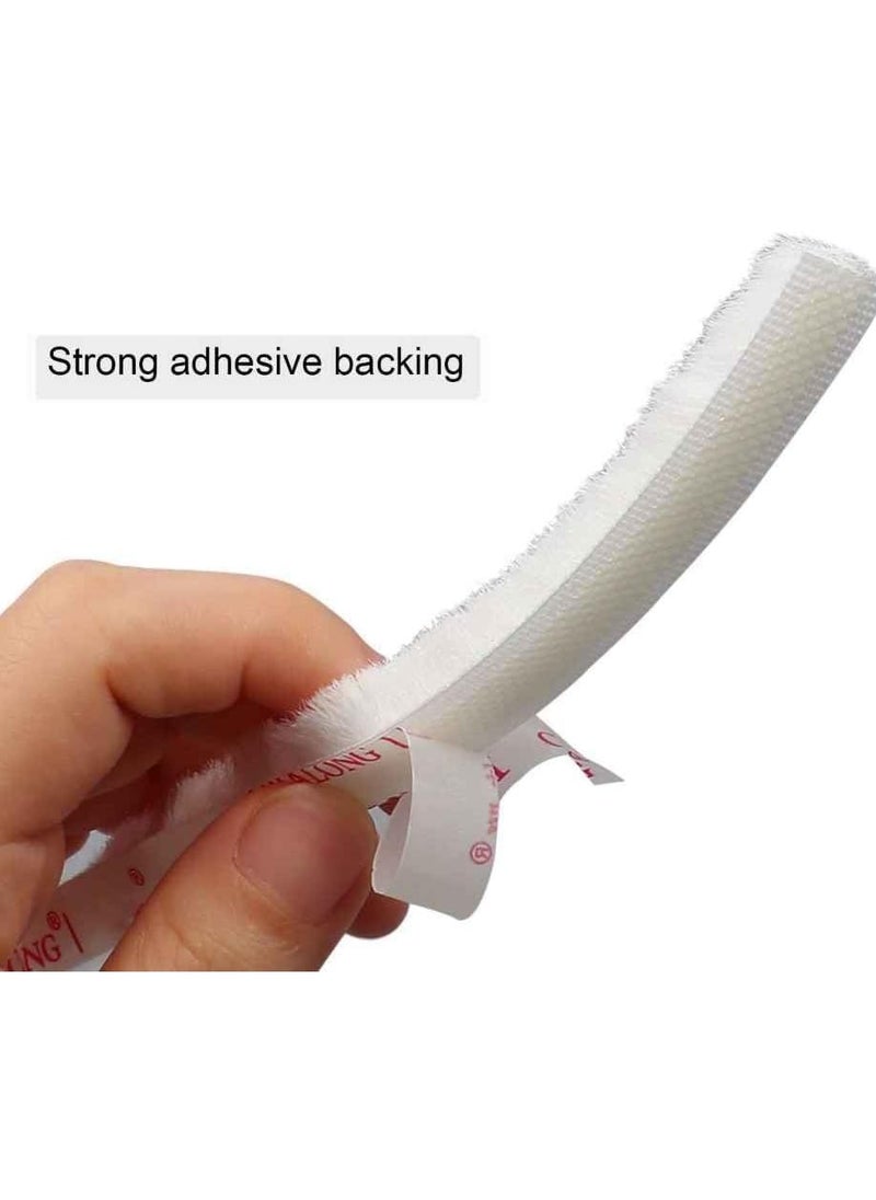 Zimtal - Brush Weather Seal Strip for Sliding Windows/Doors Frame Side, Pile Self Adhesive Weatherstrip Seal Tape for Door Draft Stopper, SoundProof Winter Insulation, Size (9mm*9mm, White) - Image 1