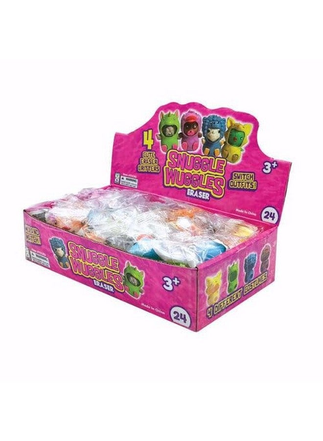 Geddes D Geddes Snuggle Wuggle Erasers (24 Assorted Colors Per Pack) - Cute Animal Critter Erasers With Stretchable, Changeable Costumes - Image 4