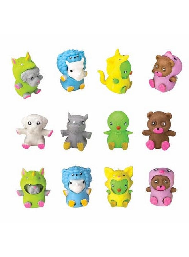 Geddes D Geddes Snuggle Wuggle Erasers (24 Assorted Colors Per Pack) - Cute Animal Critter Erasers With Stretchable, Changeable Costumes - Image 1
