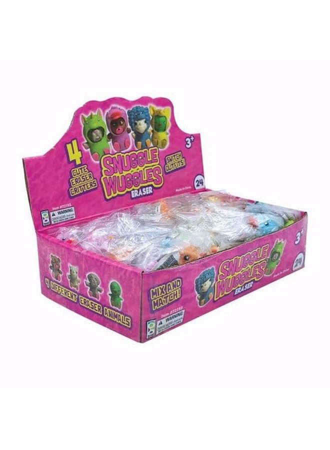 Geddes D Geddes Snuggle Wuggle Erasers (24 Assorted Colors Per Pack) - Cute Animal Critter Erasers With Stretchable, Changeable Costumes - Image 3